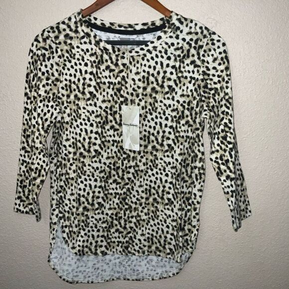 NWT Tommy Bahama Ashby Isles Lagoon Leopard Top size XS - Picture 2 of 8